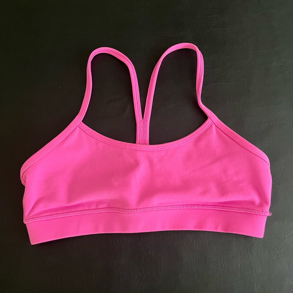 Bright Pink Lululemon Flow Y Bra Size 4